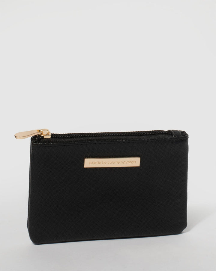 Black Sia Coin Purse With Gold Hardware | Purses