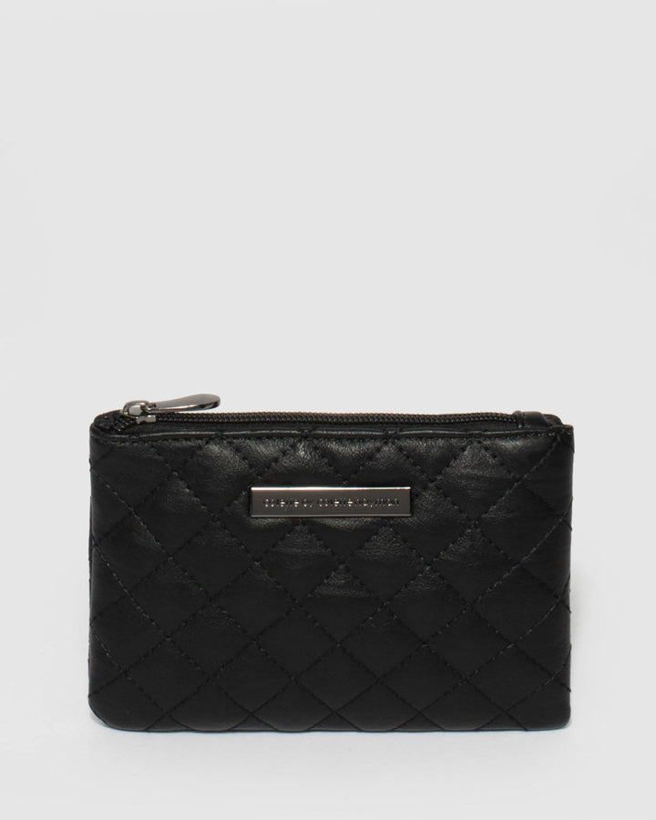 Black Sia Quilted Coin Purse | Purses