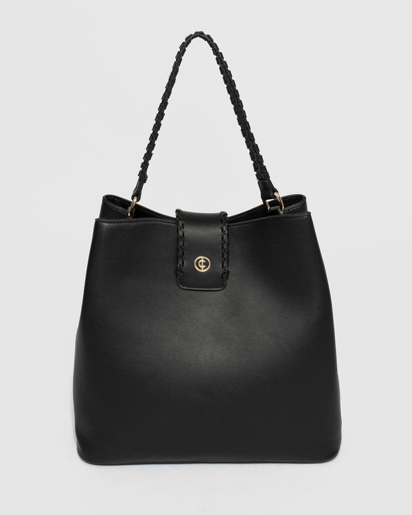 Black Sitara Top Handle Bag | Bucket Bags