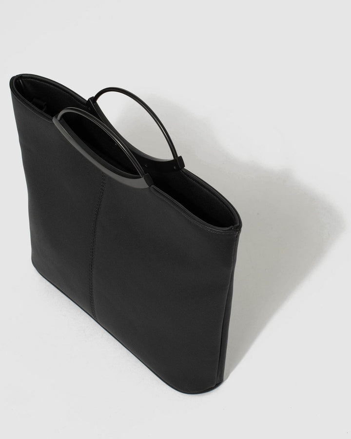 Colette by Colette Hayman Black Smooth Jessie Clutch Bag With Matte Black Hardware