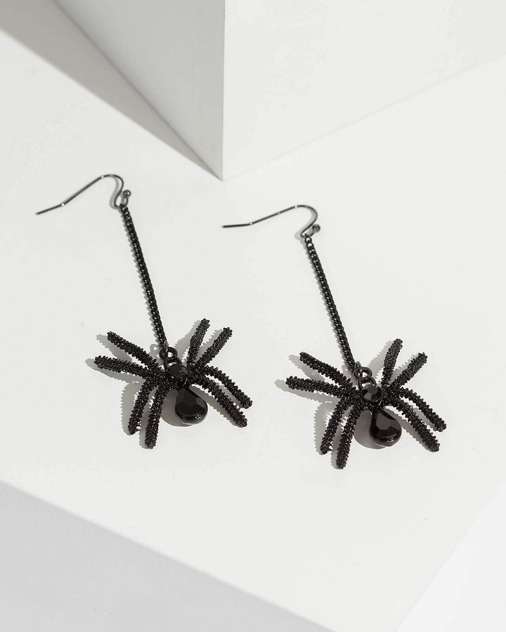 Black Spider Drop Earrings | Earrings