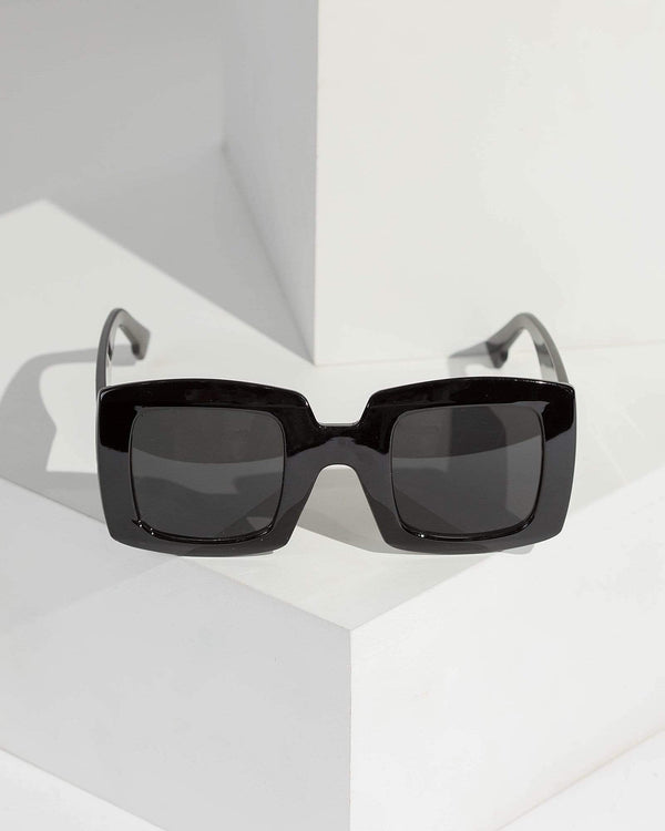 Colette by Colette Hayman Black Square Acrylic Sunglasses