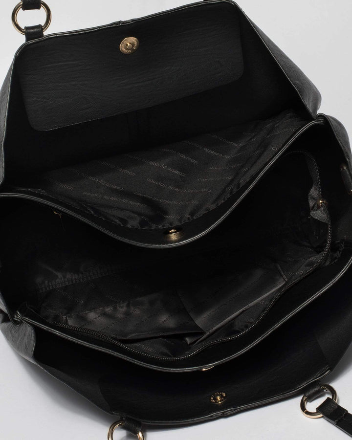 Colette by Colette Hayman Black Stacey Ring Tote Bag