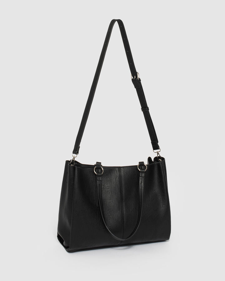 Black Stacey Ring Tote Bag | Tote Bags