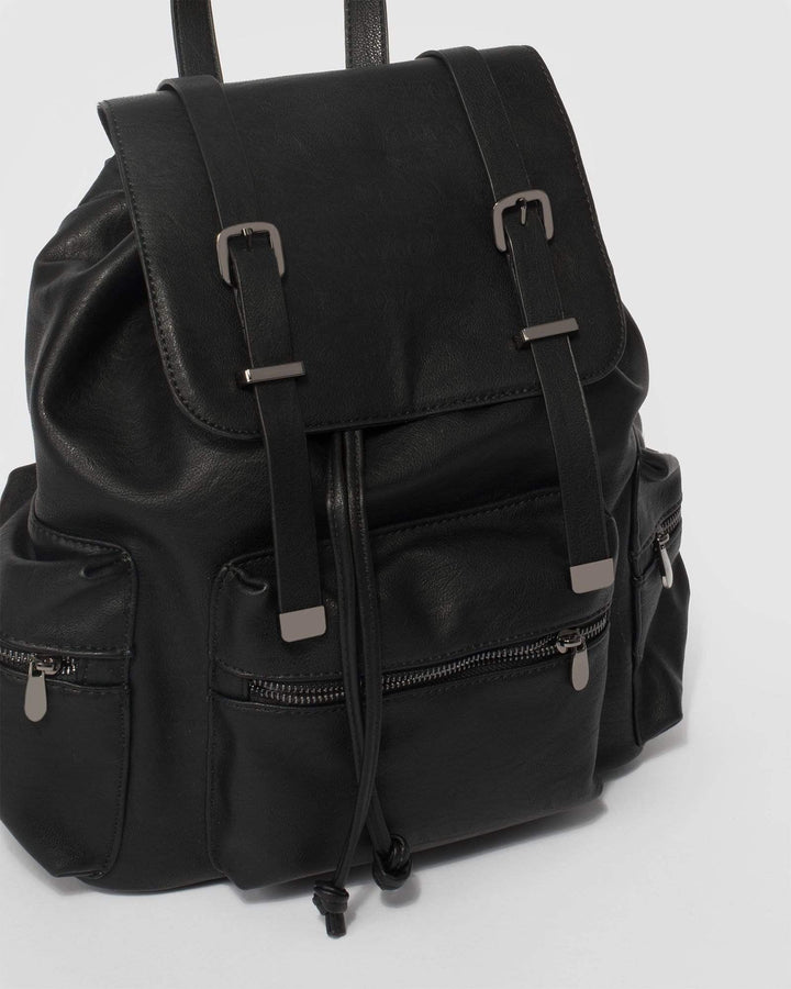 Black Sunny Buckle Backpack | Backpacks
