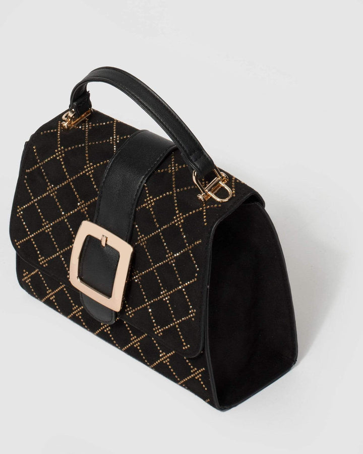 Black Tammy Crystal Lock Tote Bag | Tote Bags