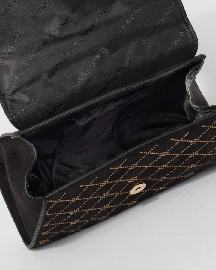 Black Tammy Crystal Lock Tote Bag | Tote Bags