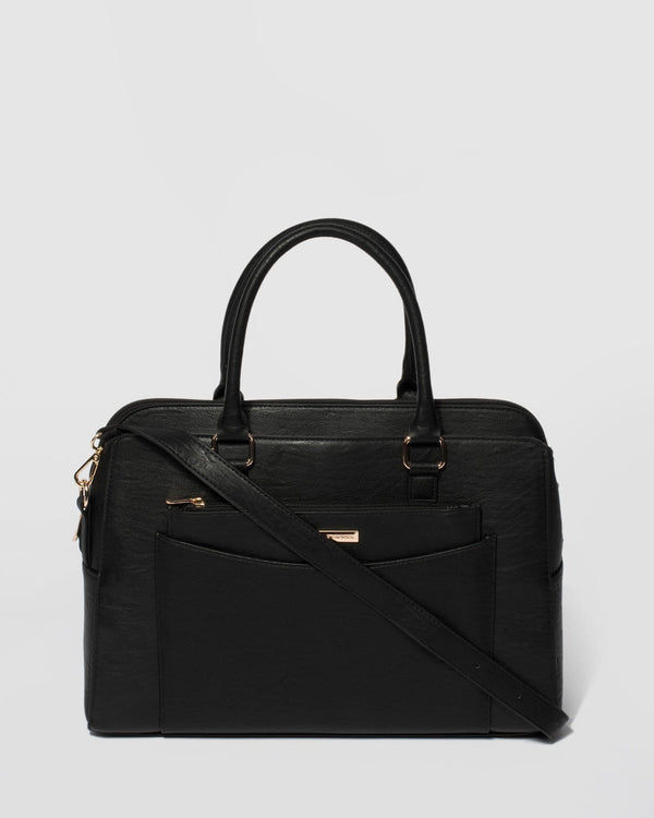 Black Taylor Pocket Tote Bag | Tote Bags