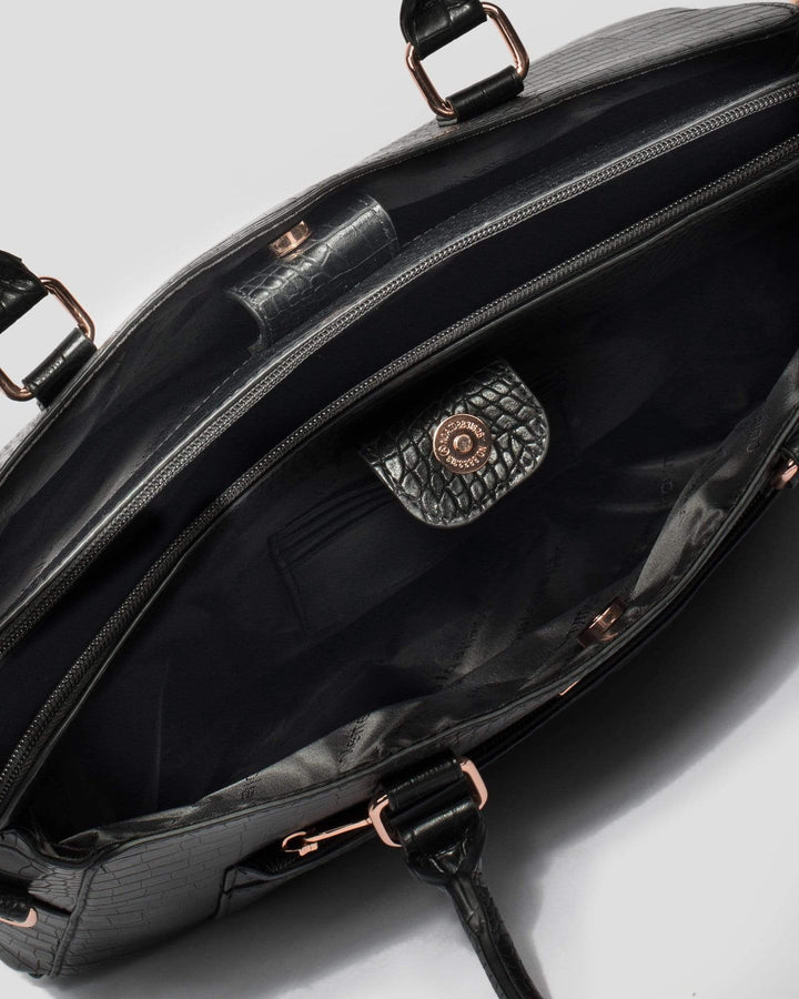 Black Taylor Zip Tech Tote Bag | Tote Bags