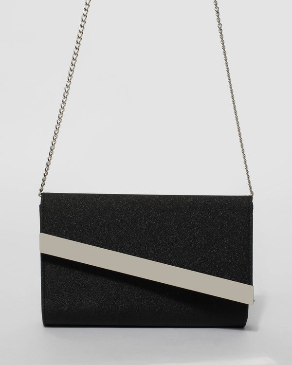 Black Tessa Diag Clutch Bag | Clutch Bags