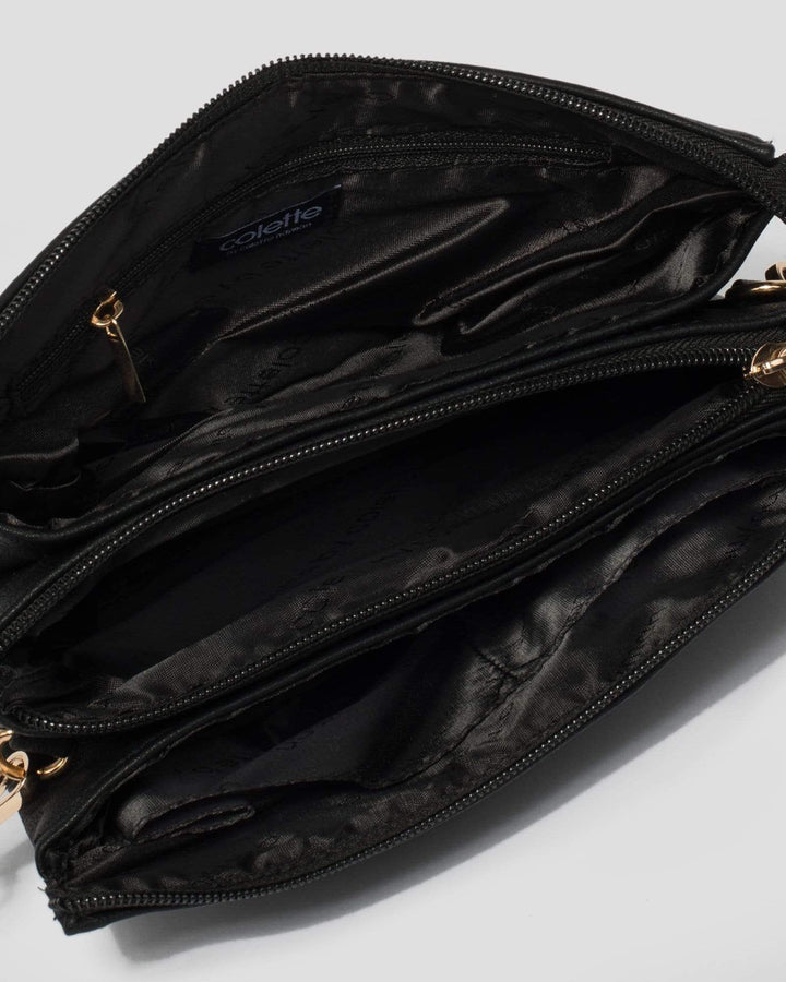 Black Triple Pocket Crossbody Bag | Crossbody Bags