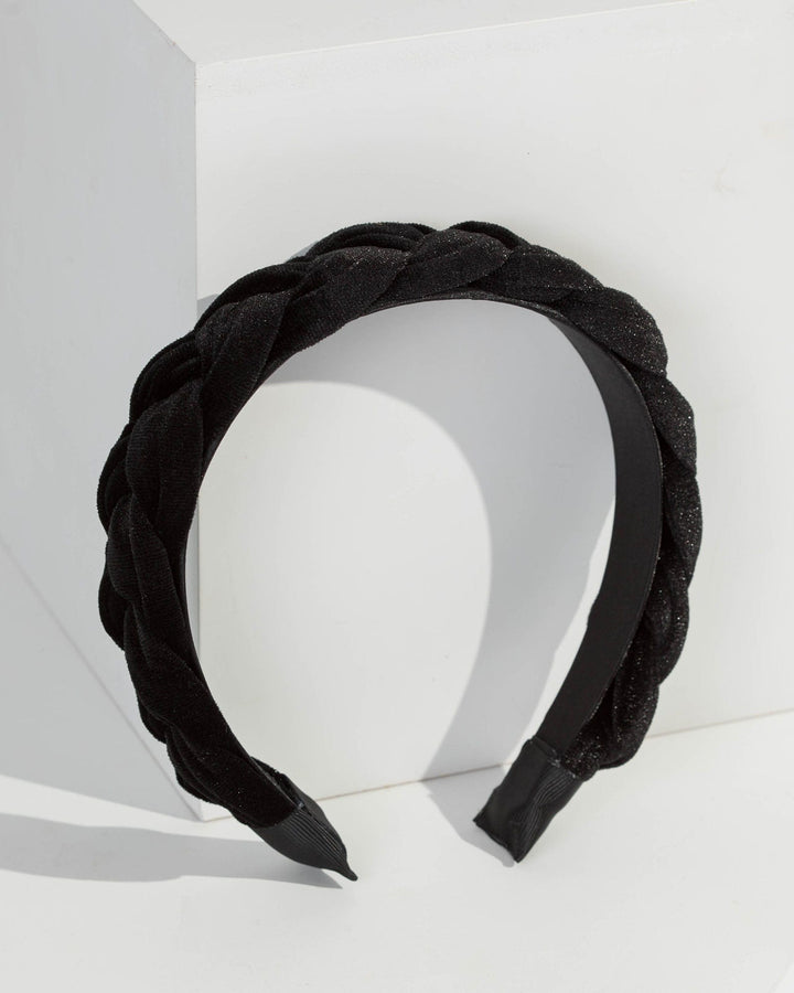 Black Velvet Braided Headband | Hair Accessories