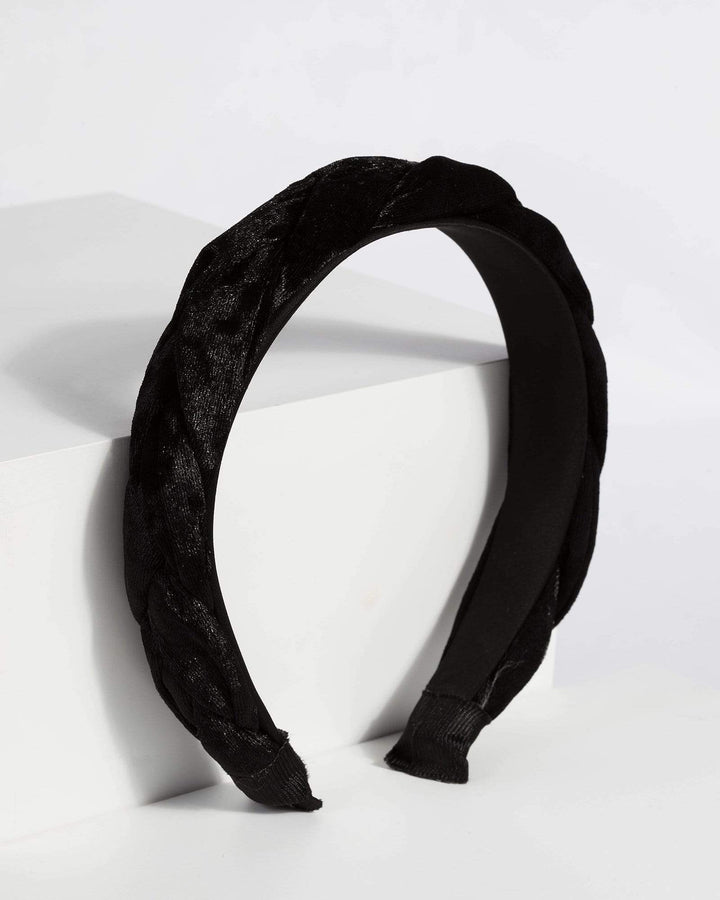 Black Velvet Plaited Headband | Hair Accessories