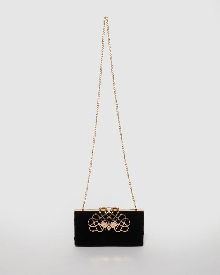 Black Vera Clip Clutch Bag | Clutch Bags