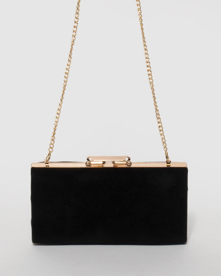 Black Vera Clip Clutch Bag | Clutch Bags