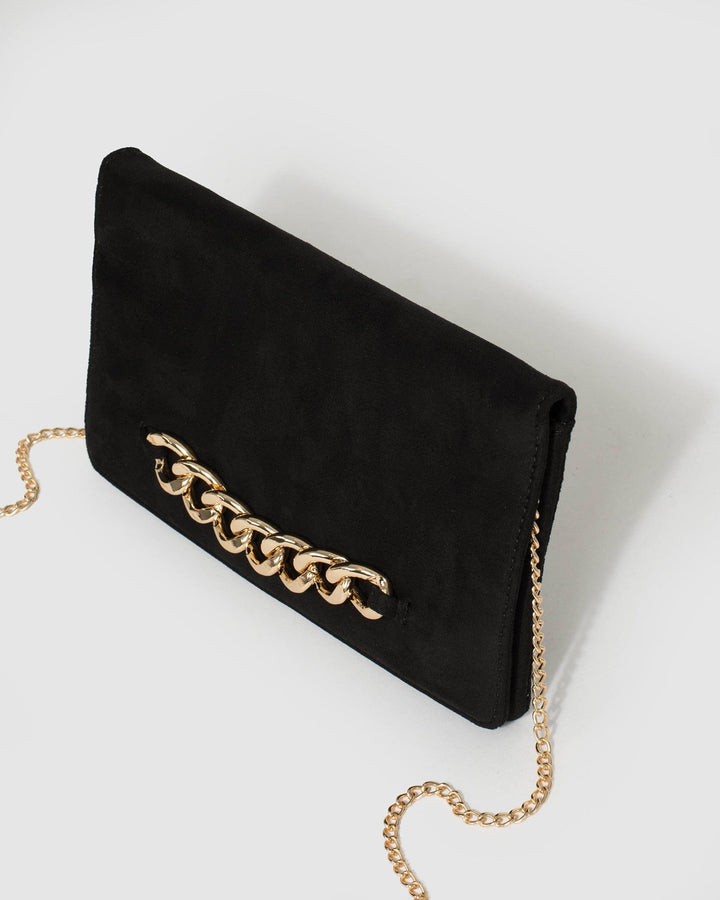 Black Veronika Chain Clutch Bag | Clutch Bags
