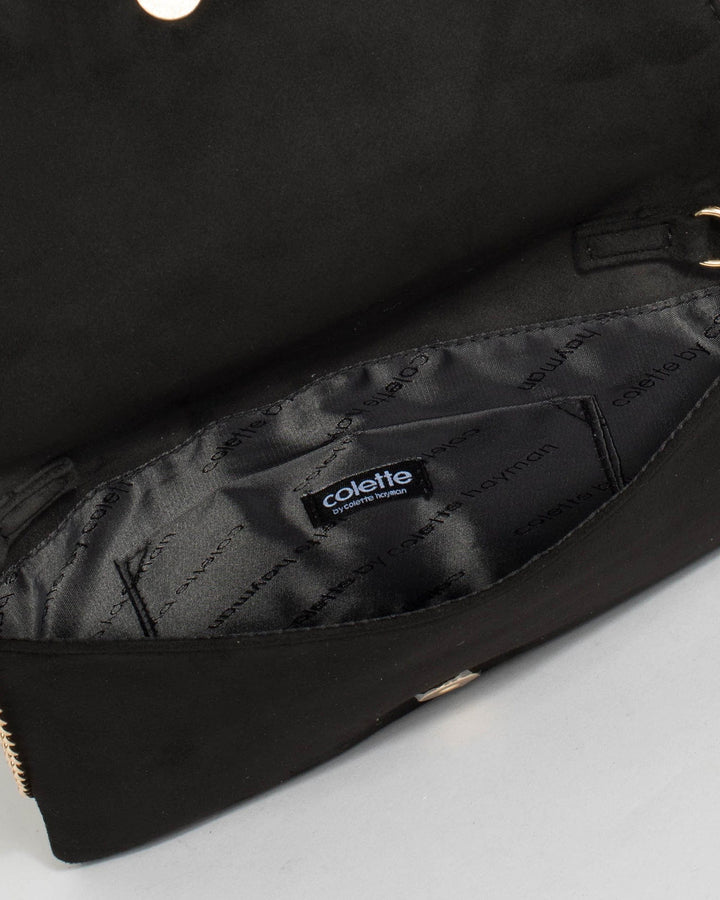Black Veronika Chain Clutch Bag | Clutch Bags