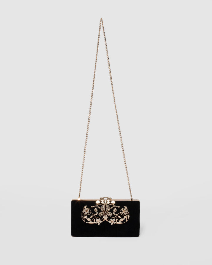 Black Victoria Clip Clutch Bag | Clutch Bags