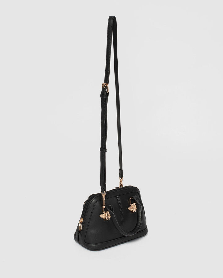 Black Vika Bee Mini Tote Bag | Mini Bags