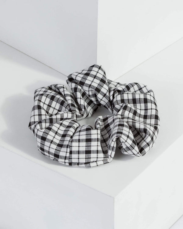Black & White Gingham Scrunchie | Accessories