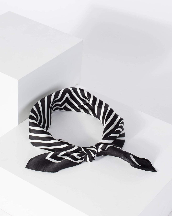 Black & White Knotted Hair Scarf | Accessories