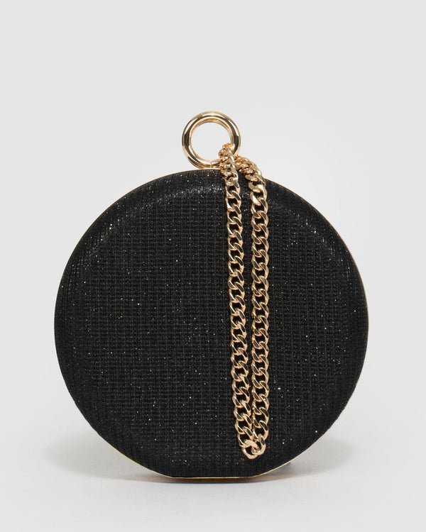 Black Yuki Round Clutch Bag | Clutch Bags