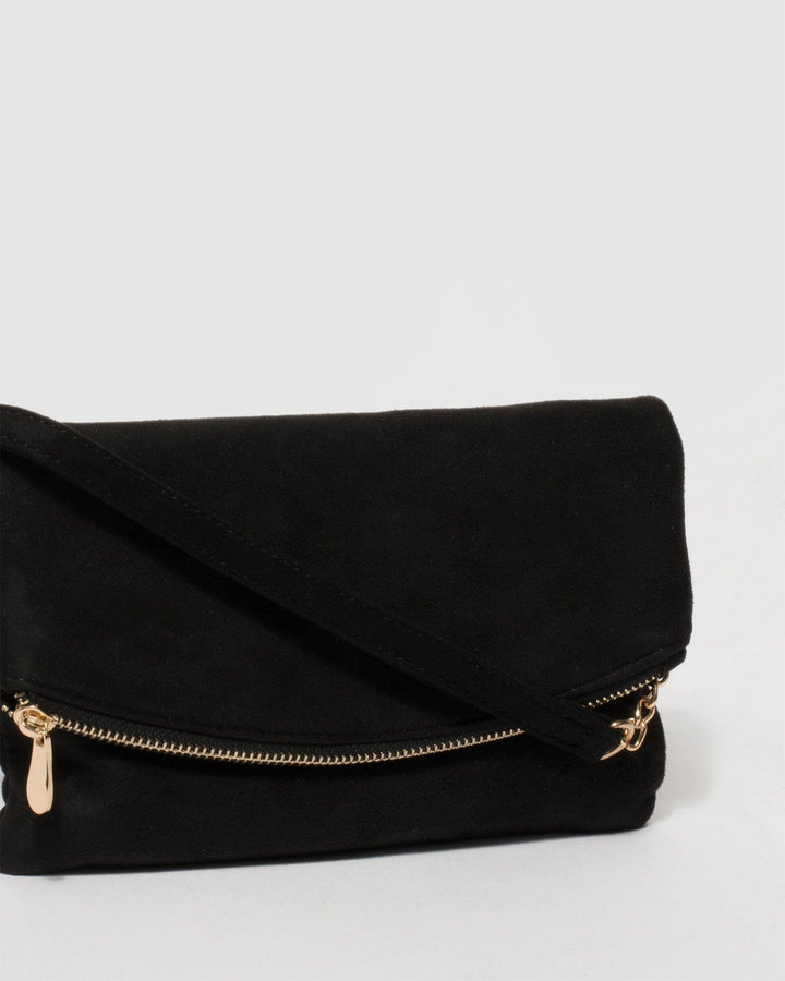 Colette by Colette Hayman Black Zoe Fold Over Clutch Bag