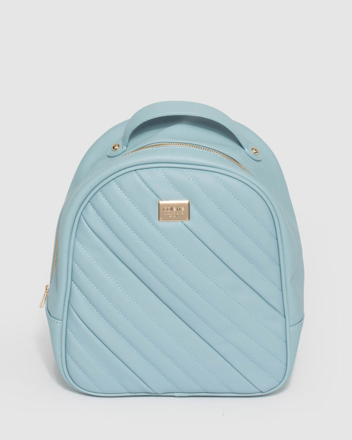 Blue Belinda Diag Quilt Backpack | Backpacks