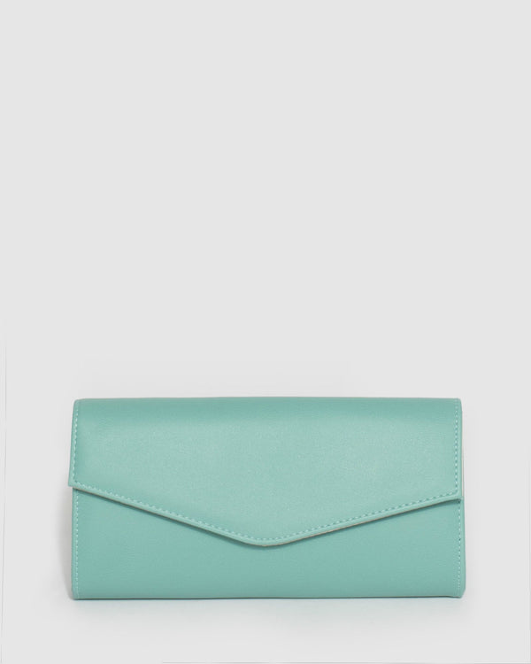 Teal Breena Envelope Clutch Bag | Clutch Bags