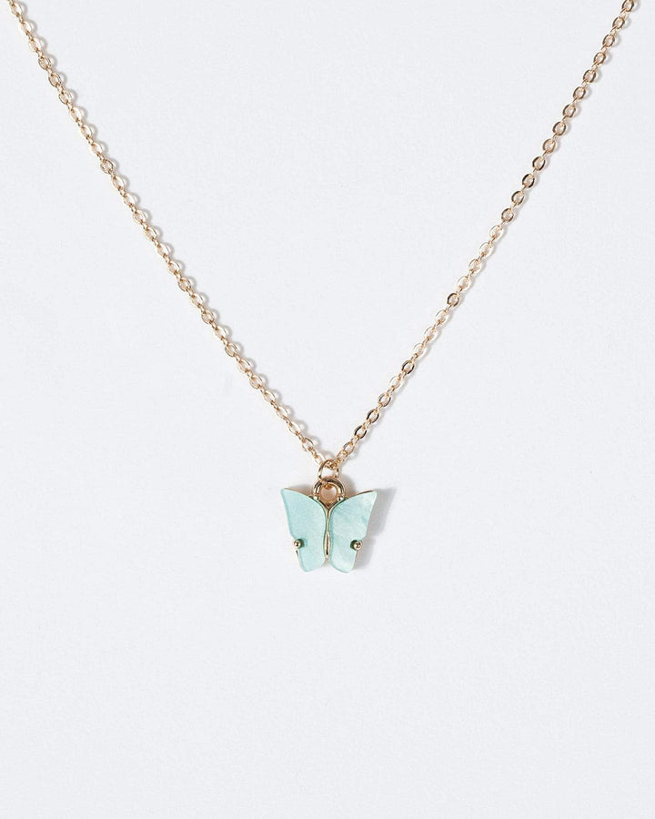 Colette by Colette Hayman Blue Butterfly Acrylic Necklace