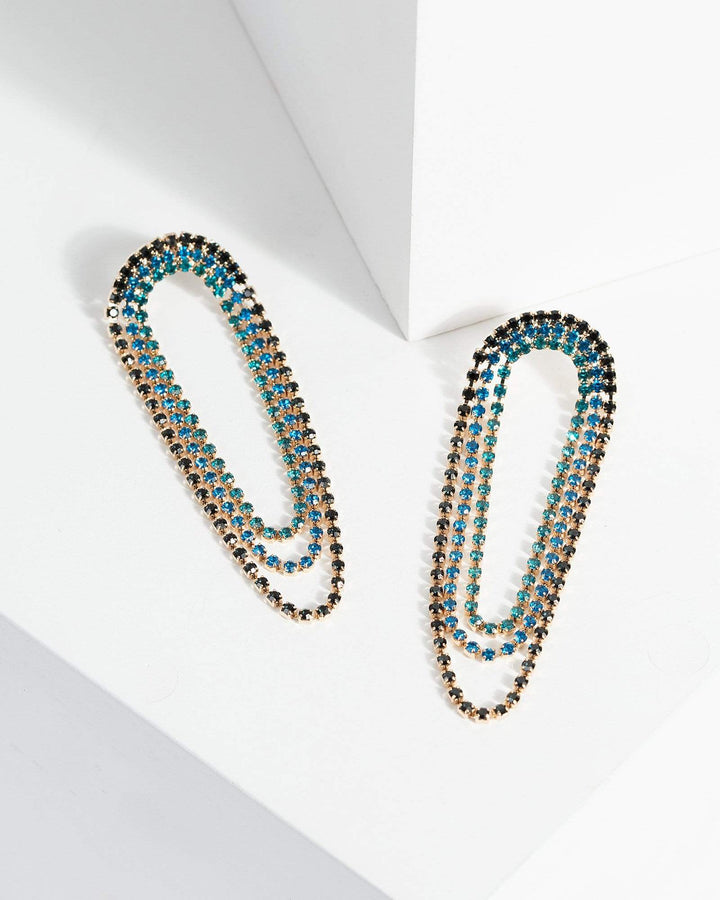 Blue Circular Drop Earrings | Earrings