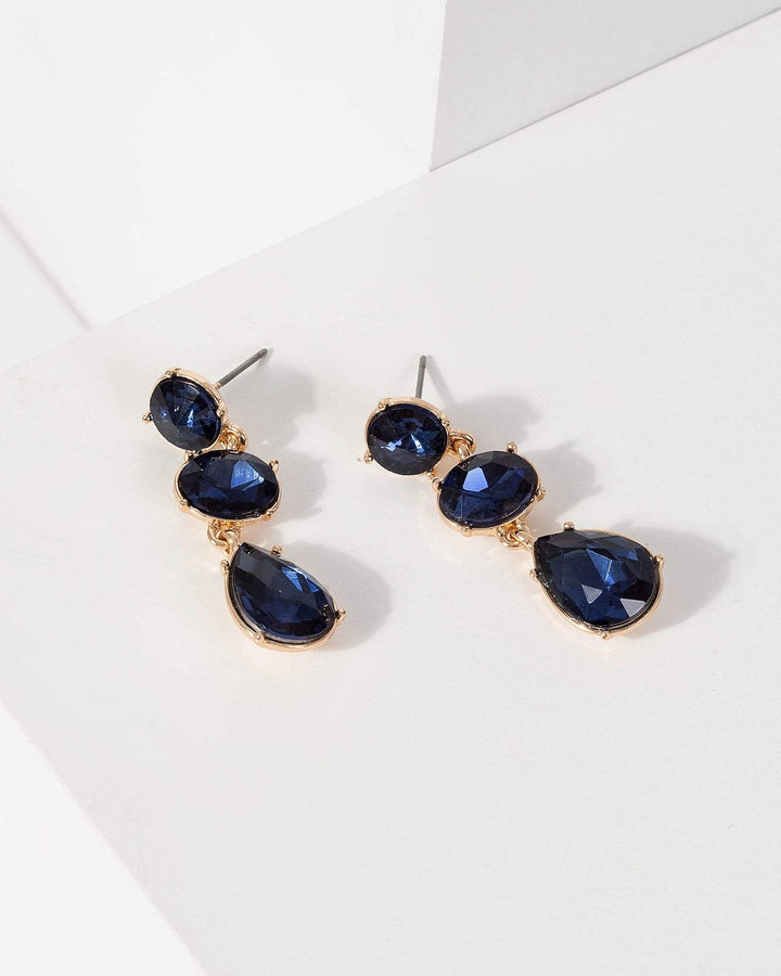 Blue Crystal Drop Earrings | Earrings
