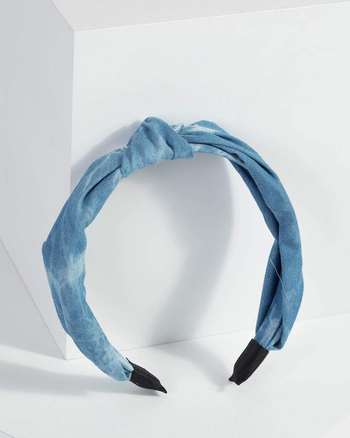Blue Denim Knot Headband | Accessories