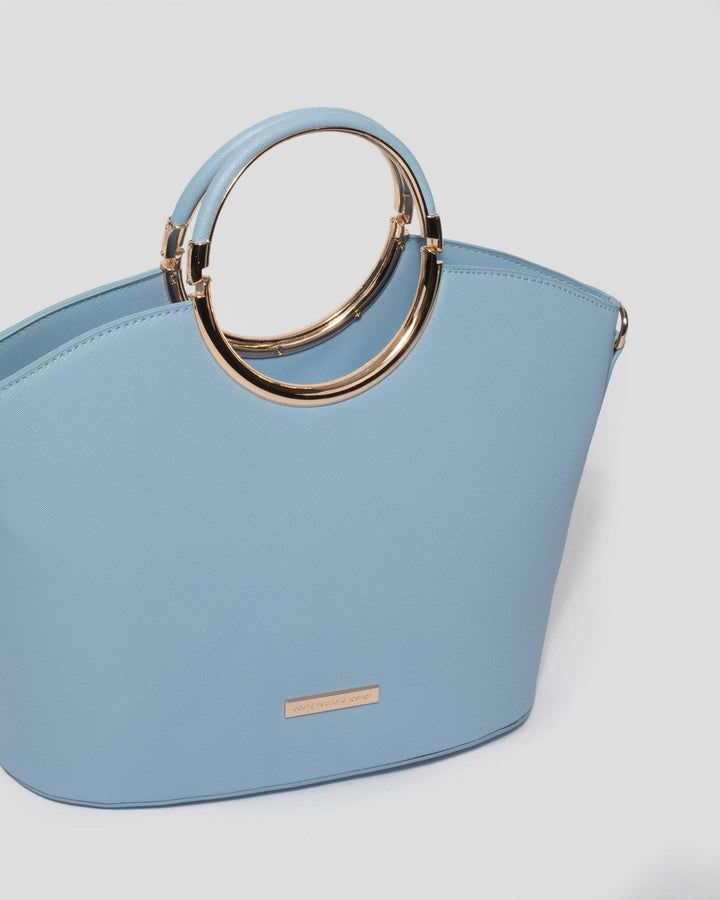 Blue Esme Ring Plain Tote Bag | Tote Bags