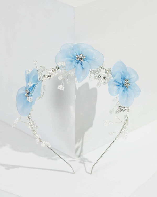 Blue Flower And Vine Detail Headband | Hair Accessories