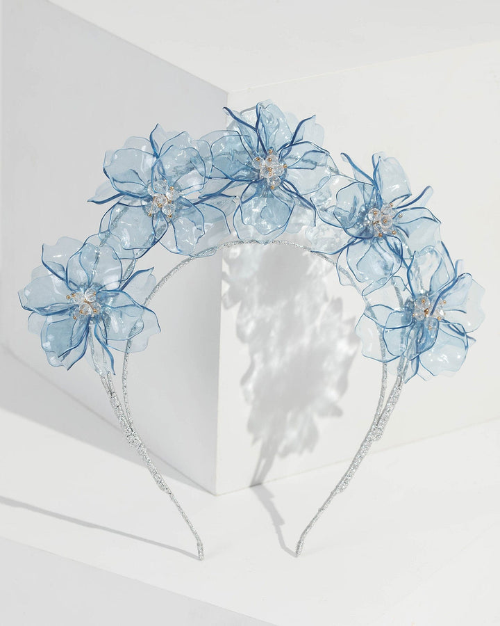 Blue Flower Halo Fascinator | Hair Accessories