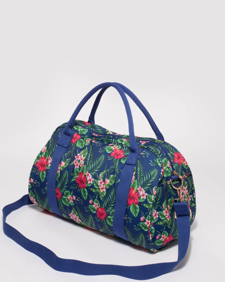 Colette by Colette Hayman Blue Hibiscus Folded Canvas Weekender Bag