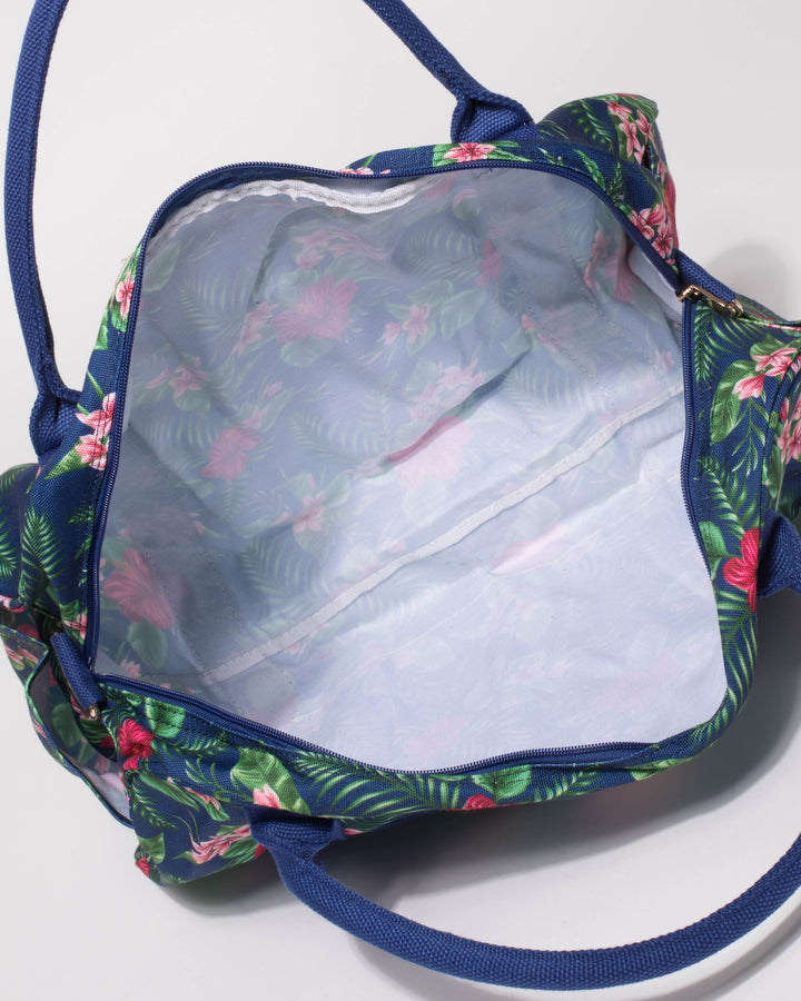 Colette by Colette Hayman Blue Hibiscus Folded Canvas Weekender Bag