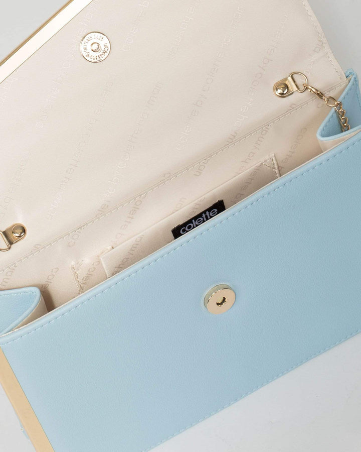 Blue Jessie Diag Bar Clutch Bag | Clutch Bags