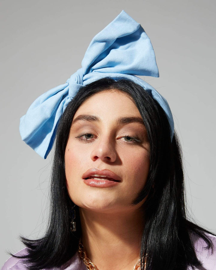 Blue Large Bow Detail Headband | Hair Accessories