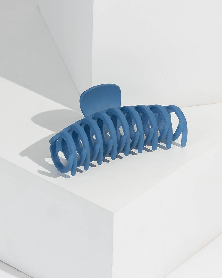 Blue Large Matte Claw Clip | Hair Accessories