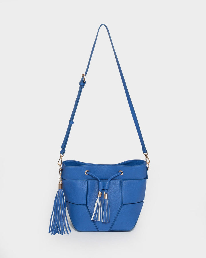 Blue Luxy Medium Drawstring Bag | Bucket Bags