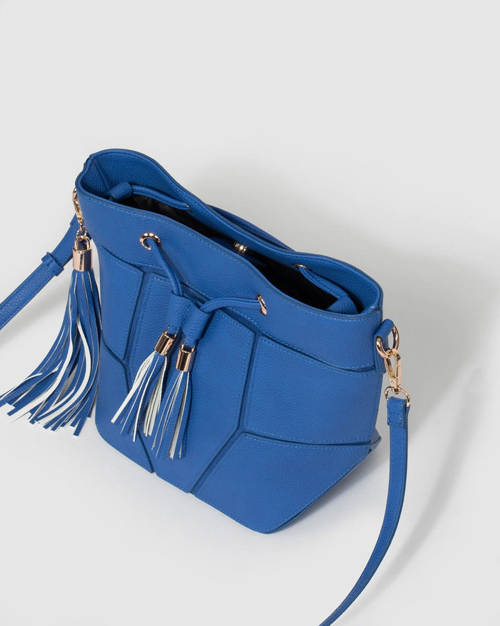 Blue Luxy Medium Drawstring Bag | Bucket Bags
