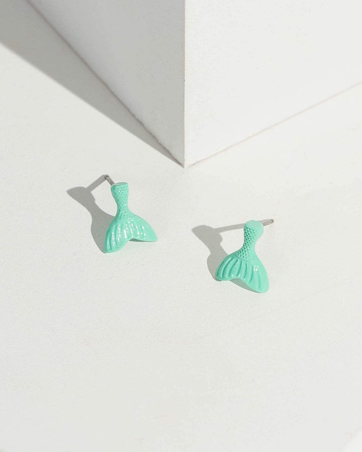 Blue Mermaid Tail Stud Earrings | Earrings