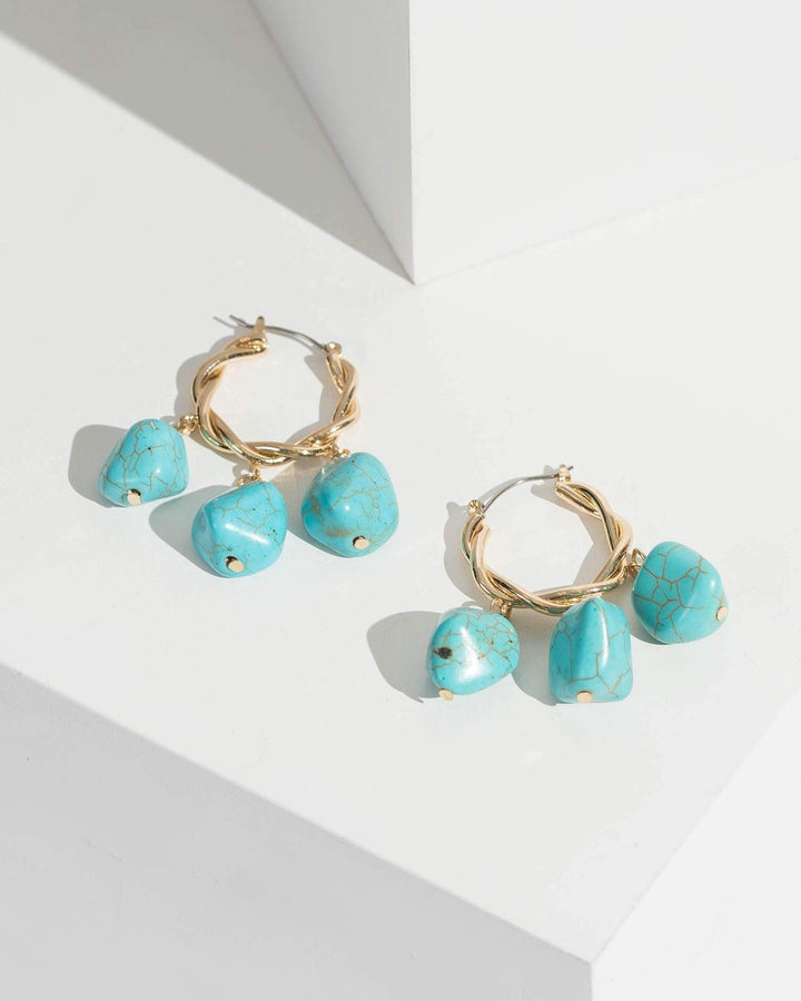 Colette by Colette Hayman Blue Multi Turquoise Detail Earrings