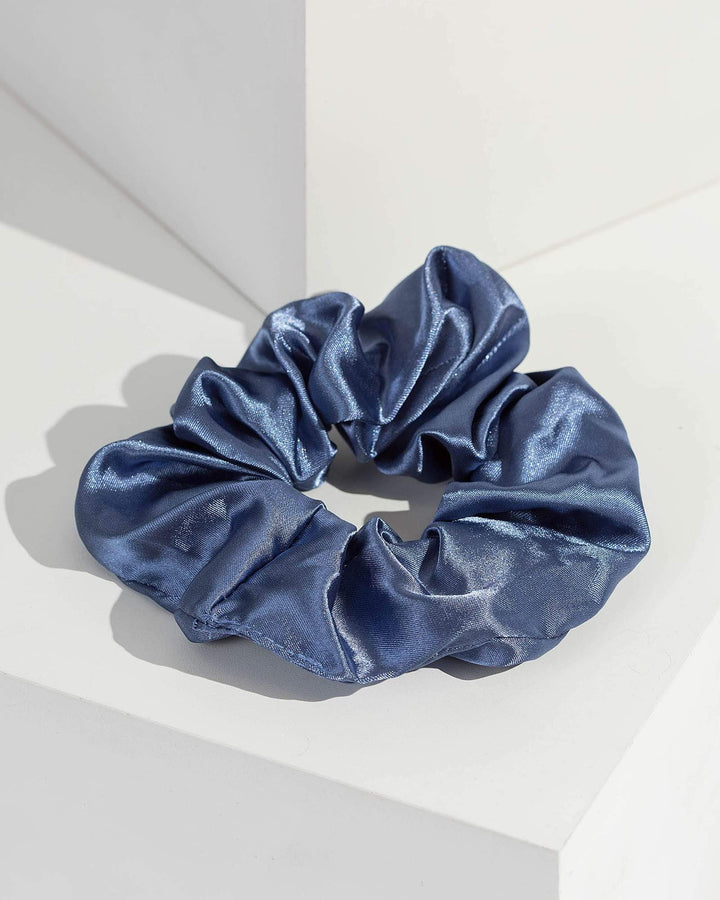 Blue Plain Colour Scrunchie | Hair Accessories