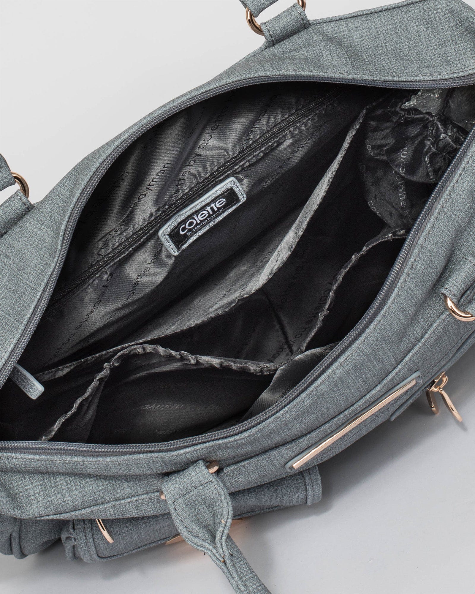 Blue Baby Bag With Gold Hardware Baby Travel Bags