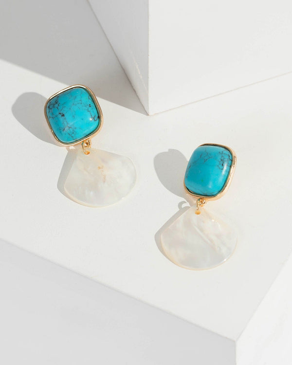 Blue Resin Fanned Drop Earrings | Earrings