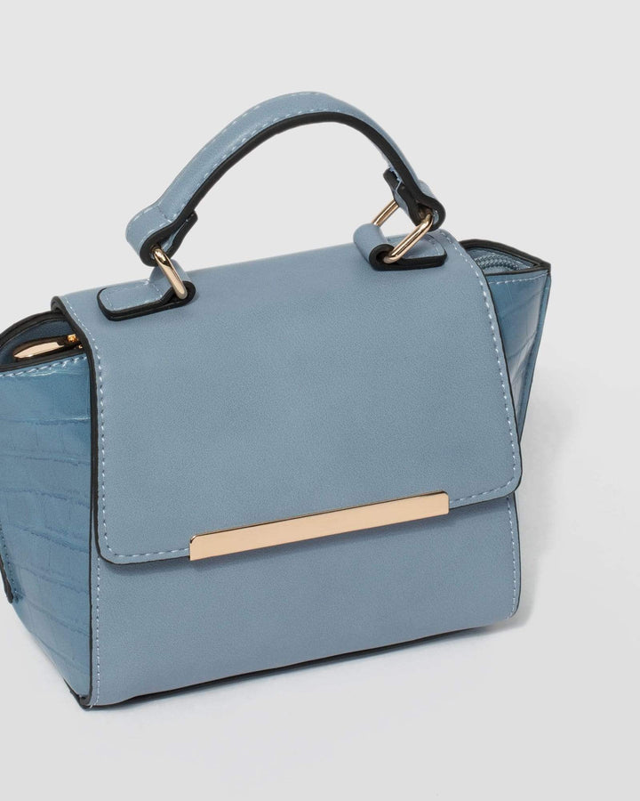 Blue Riley Top Handle Tote Bag | Mini Bags