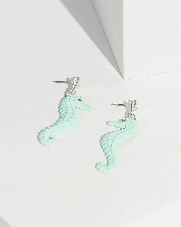 Blue Seahorse Drop Earrings | Earrings